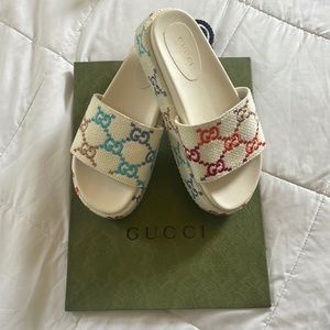 •GUCCI• Mulit G Angelina Platform Slide - 40/9